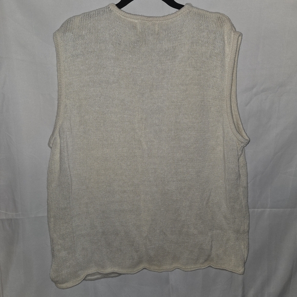 22W/24W Kathie Lee Embroidered & Beaded Sweater Vest Ivory Cream Vintage Floral - Picture 5 of 7